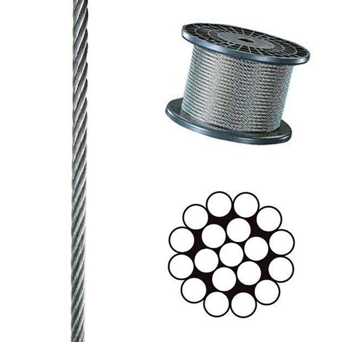 lano  1,5mm oceľ  19drôt  - Šnúry, laná, reťaze, kladky a karabinky | MasMasaryk