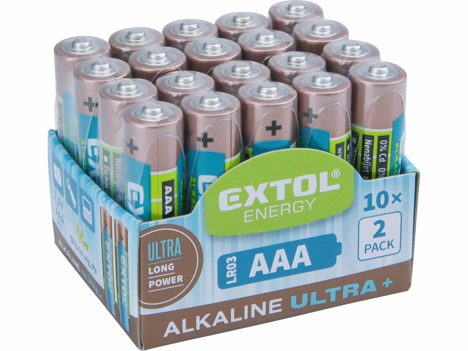 Batéria AAA alkalická      20ks 1,5V EXTOL ENERGY - batérie /monočlánky/ | MasMasaryk