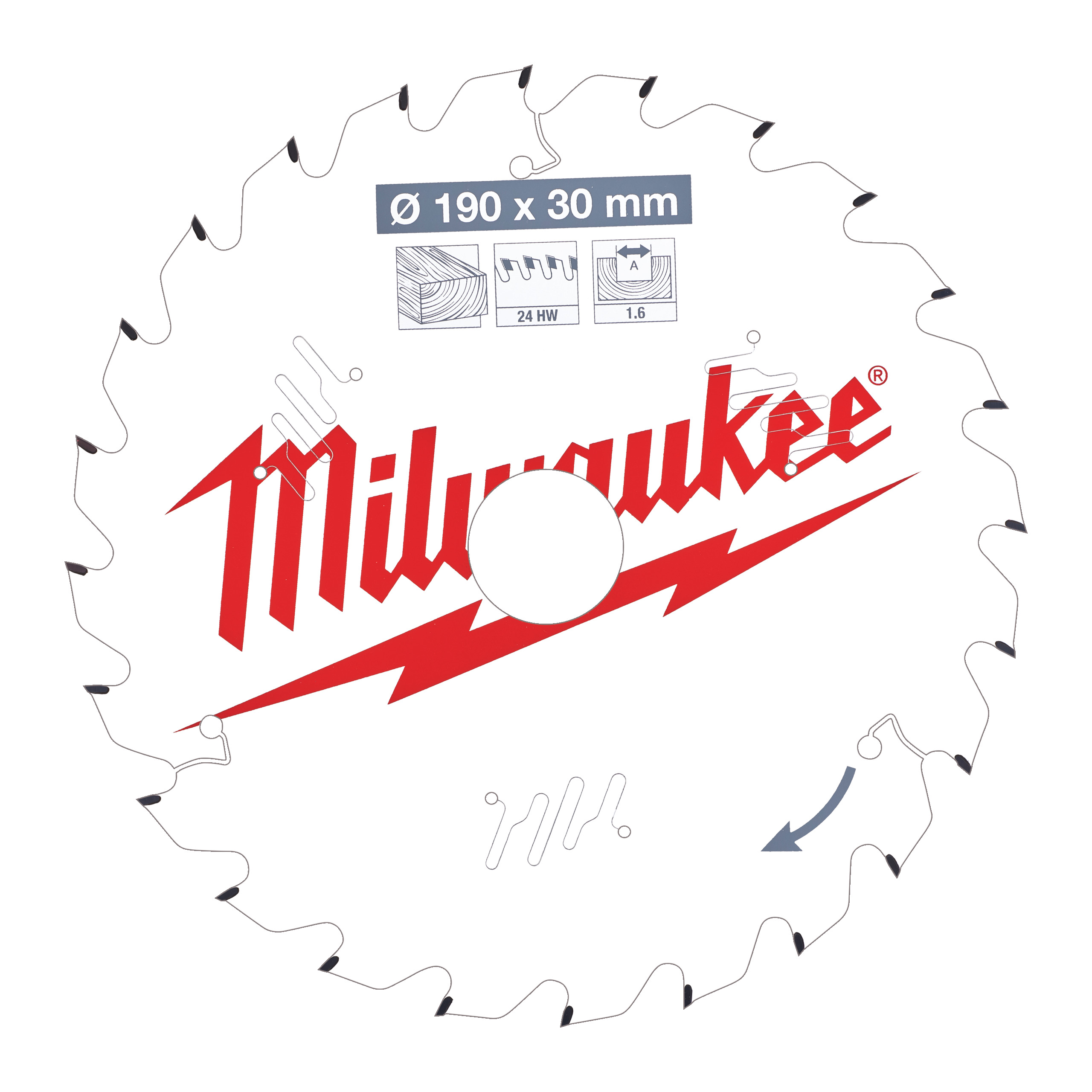 Milwaukee kotúč pilový drevo 190x30mm/24Z 4932471300