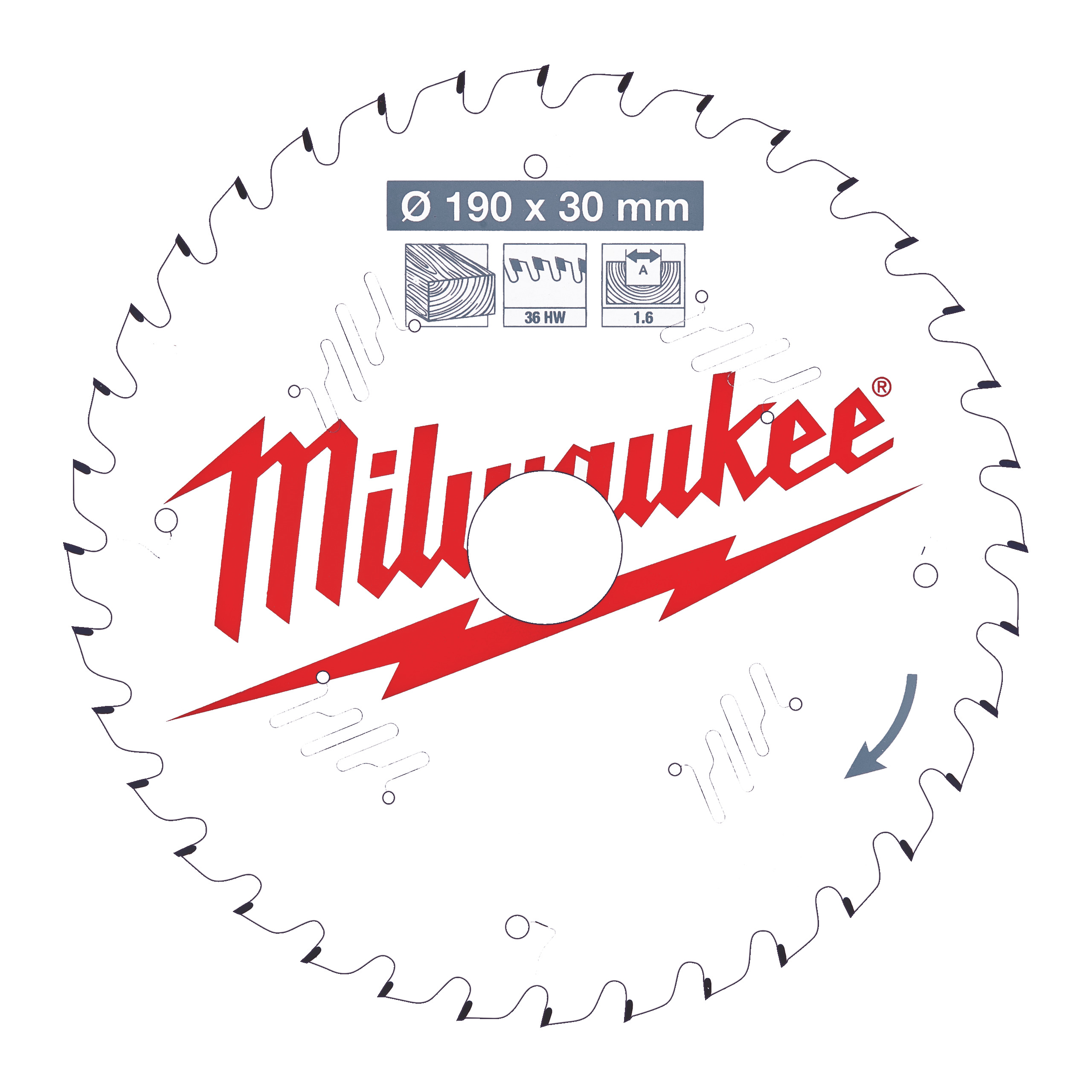 Milwaukee kotúč pilový drevo 190x30mm/36Z 4932471301