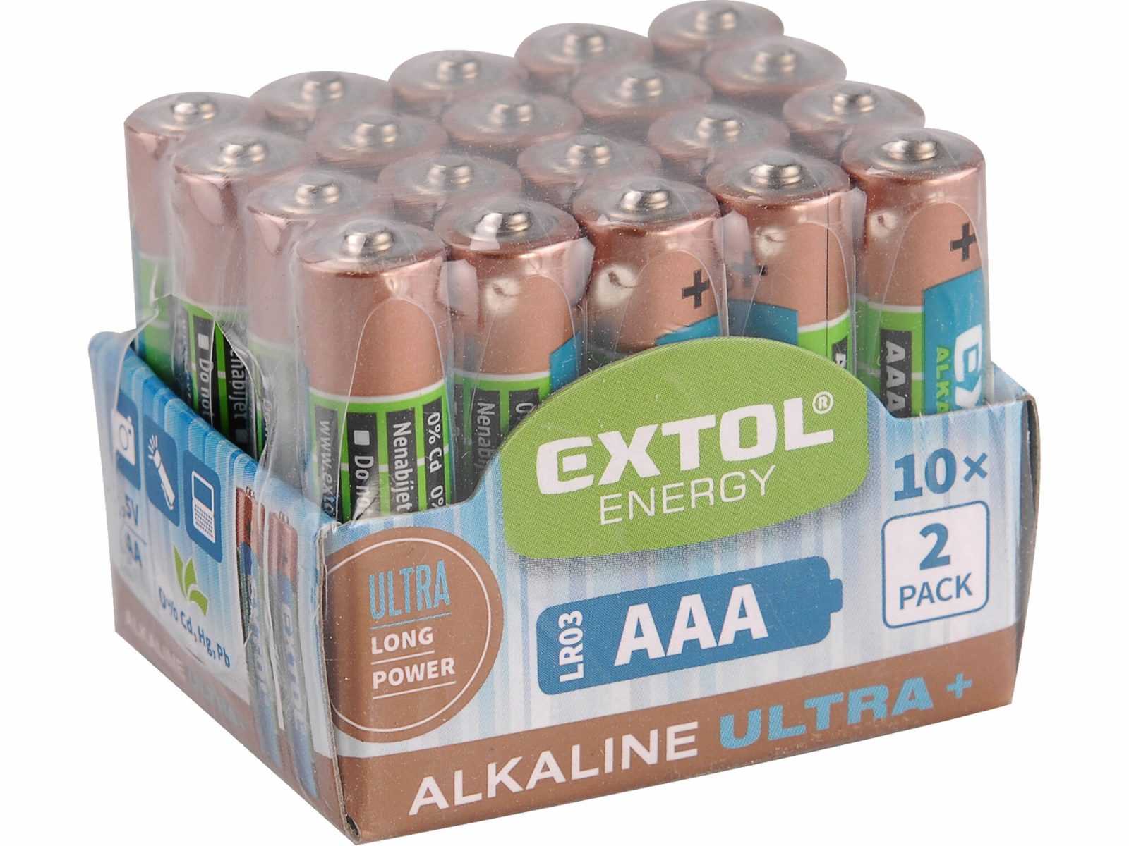 Batéria alkalická 20ks 1,5V typ  AA  EXTOL ENERGY - batérie /monočlánky/ | MasMasaryk