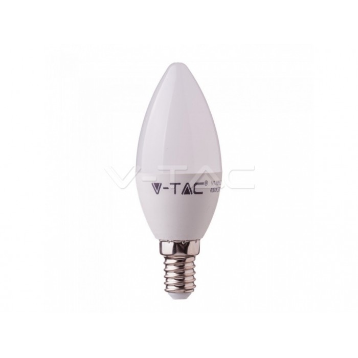 žiarovka E14 7W LED V-TAC C37  DL 112 sviecka    - žiarovky | MasMasaryk