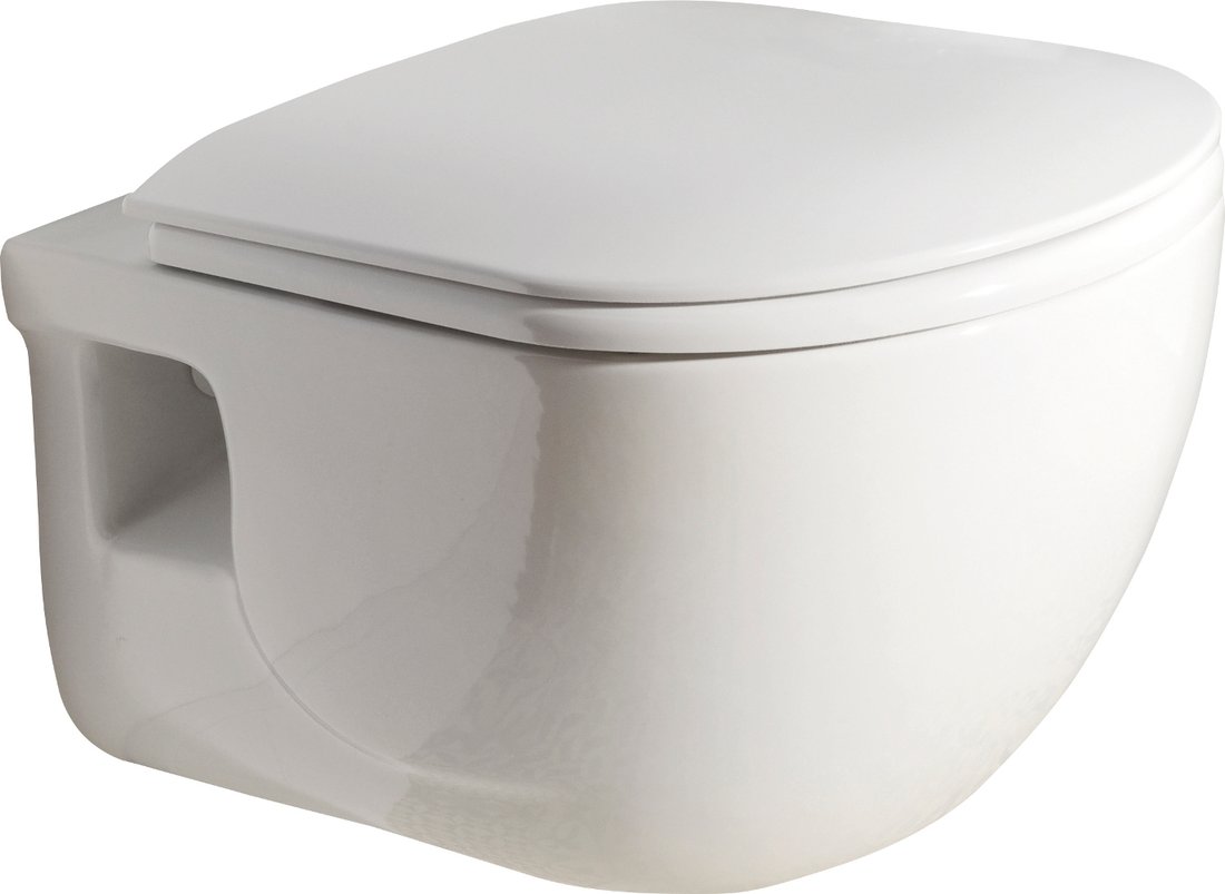 WC misa závesná RILLA rimless 100614 +sedátko slowclose slim 35,5x53 cm - Závesné WC | MasMasaryk