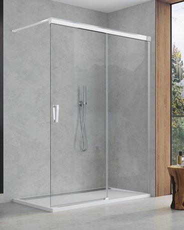 sprchový kút CADURA CAW2 D 100 50 07 pevná stena samostatná s posuvným dielom pravá - Sprchové kúty a zásteny | MasMasaryk