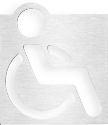 znak WC vozíčkar 120x120 XP057 (111022022) nerez lesk