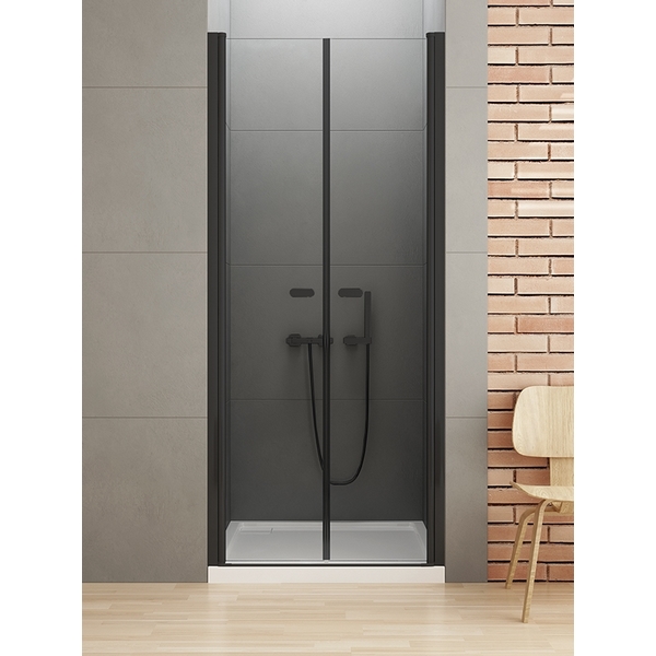 sprchové dvere  NEW TRENDY/NEW SOLEO BLACK 100 D-0216A dvojkrídlové dvere do niky - Sprchové kúty a zásteny | MasMasaryk