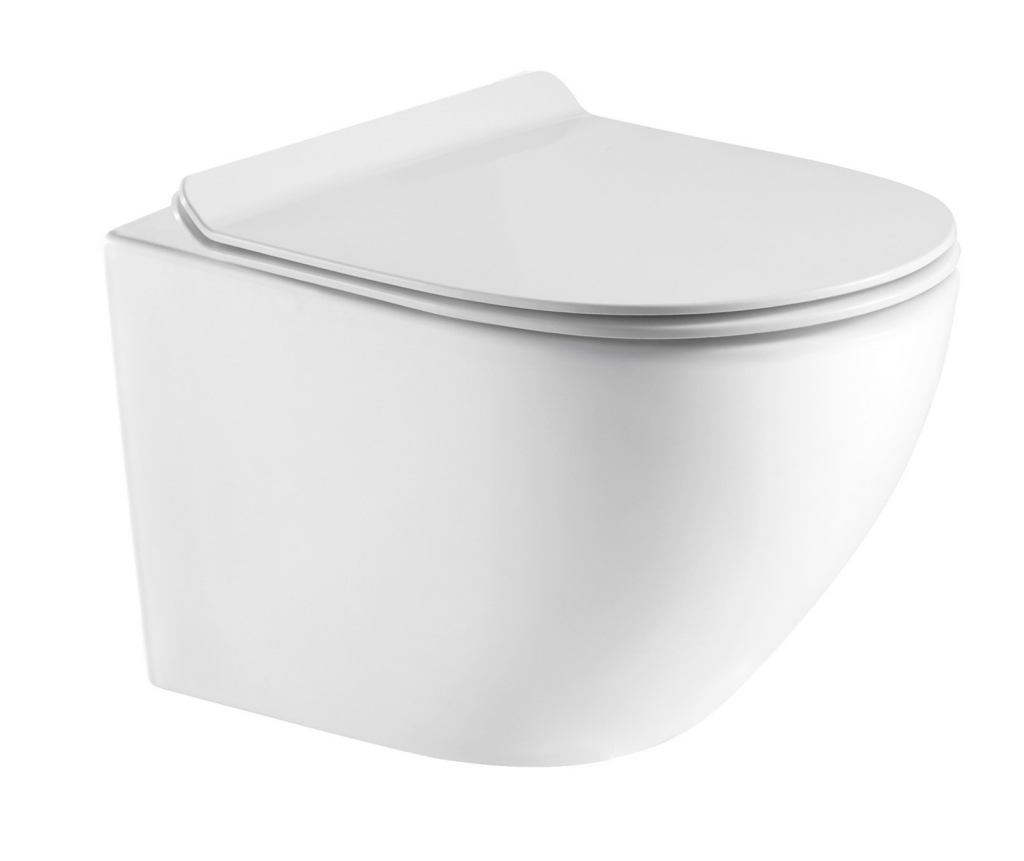 WC misa závesná ARCO rimless 49x36x37 + SLIM soft close sedátko - Závesné WC | MasMasaryk