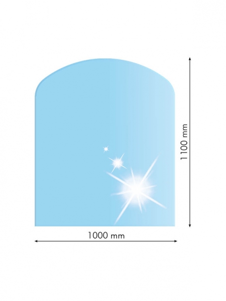 sklo pod kachle 100x110 8mm skosený obluk21.02.887.2  - krbové príslušenstvo | MasMasaryk
