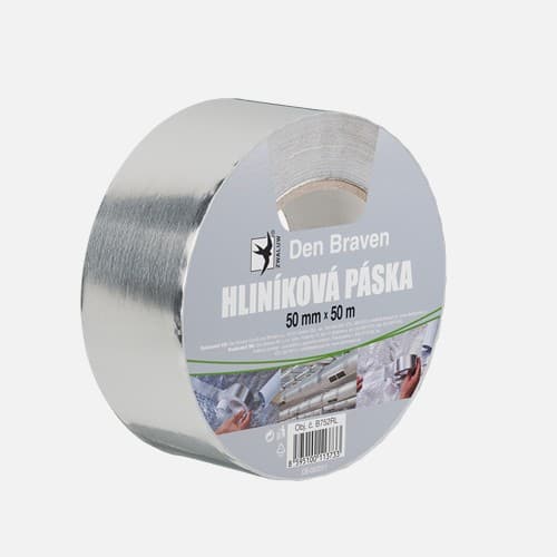 Den Braven páska hliníková 50mmx50m B752RL - Fólie,plachty,pásky,silon, guma,klingerit,papier | MasMasaryk