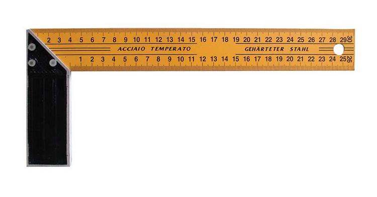 uholník stolársky žltý HOBBY 250mm 14425 - metre,pásma,posuvné meradlá,pravítka | MasMasaryk