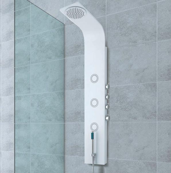 sprchový panel  IBIZA 1350x200 lesklý biely,termostatická batéria  AQUATEK  - Tovar | MasMasaryk