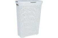 Kôš na prádlo Rattan 40L, 45x27x62cm, biely plast 3.36745 - domáce potreby | MasMasaryk