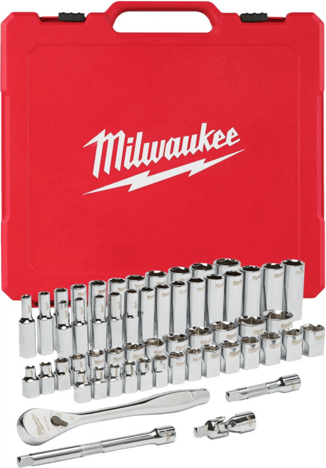 Milwaukee sada račne 3/8" a metrických a cólových nástrč. kľúčov 56ks 4932464946