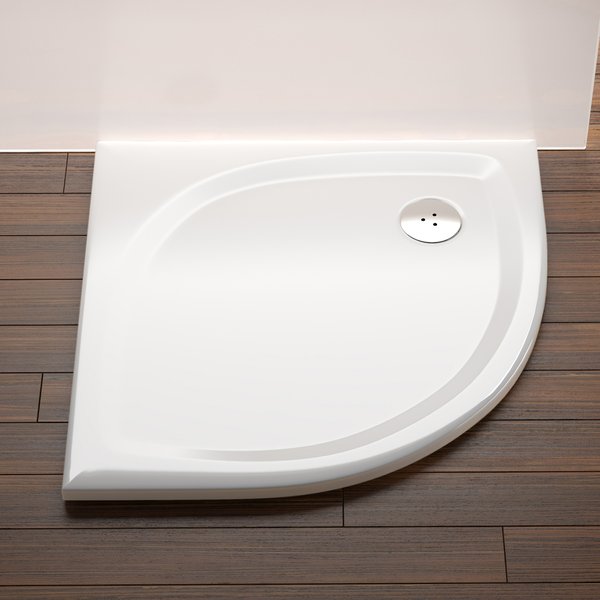 sprchová vanička ELIPSO PRO 90 FLAT White, štvrťkruh,  R550 - Tovar | MasMasaryk