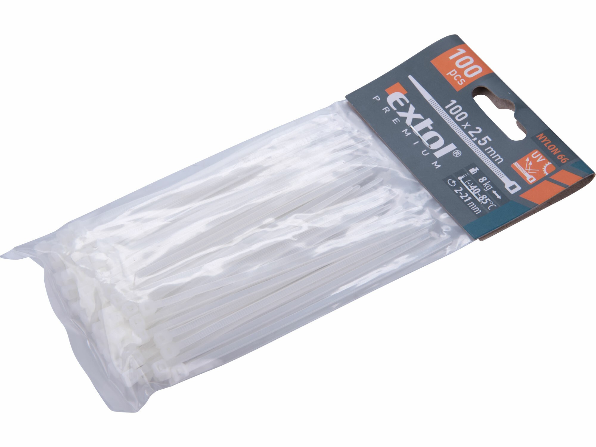páska sťahovacia  100x2,5 biela 100ks/bal. - Fólie,plachty,pásky,silon, guma,klingerit,papier | MasMasaryk