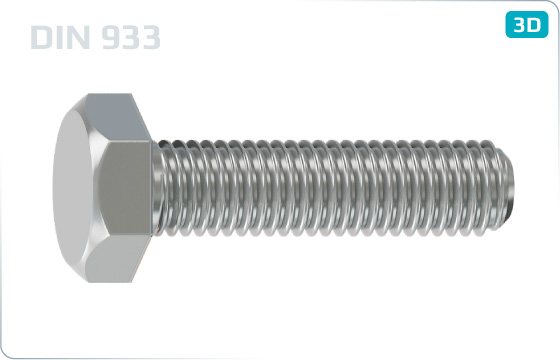 skrutka M 16x 35 ZN 6HH  DIN 933 5.8 cz