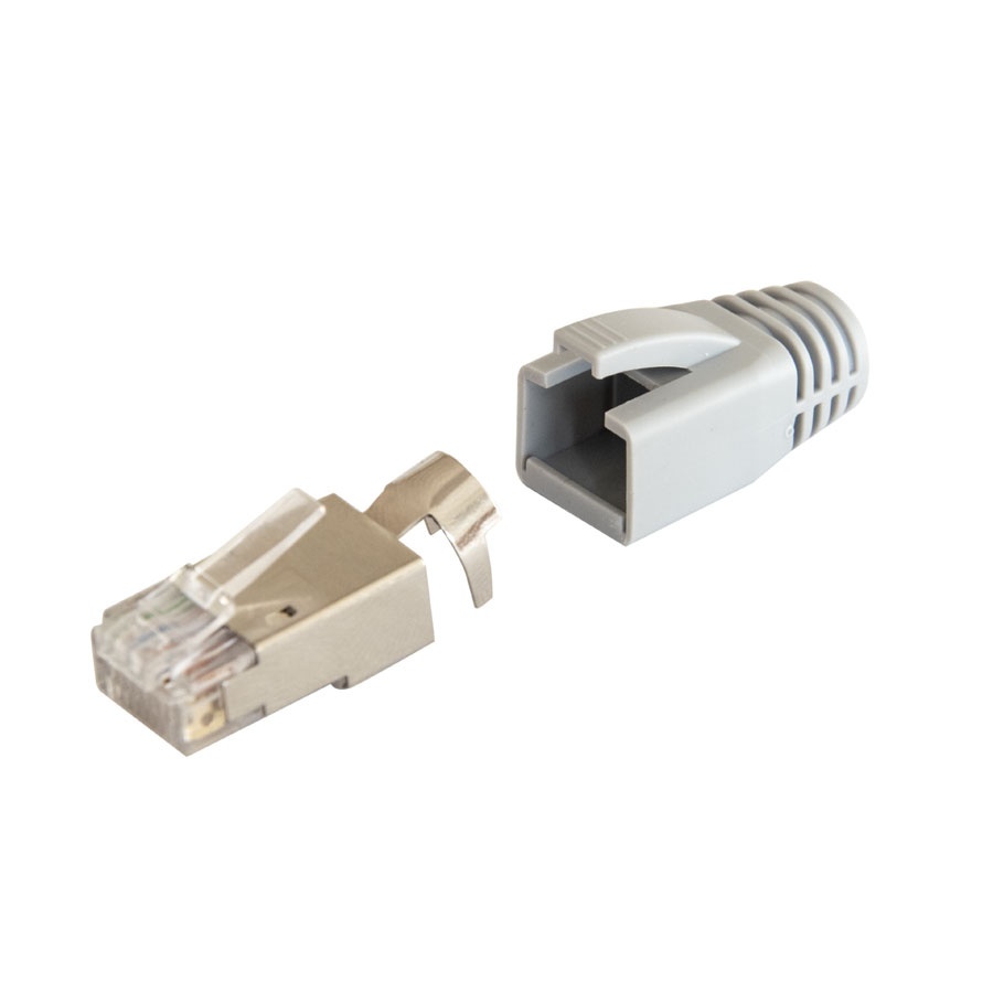 konektor Dat.kom. RJ45 6a+kryt sivý KE-RJ45-SC6A