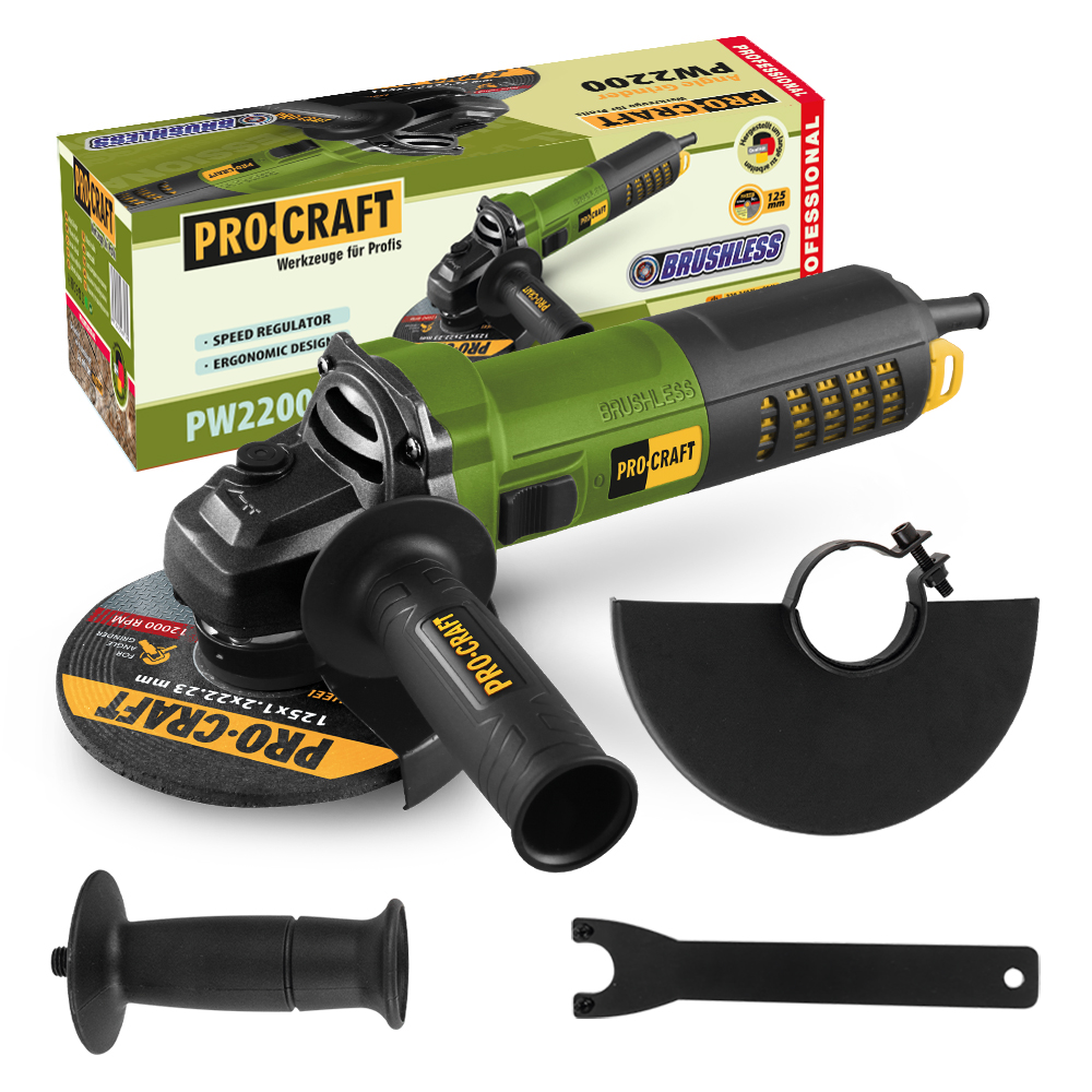 PROCRAFT brúska uhlová 125mm elektrická  1100W regulácia  PW2200