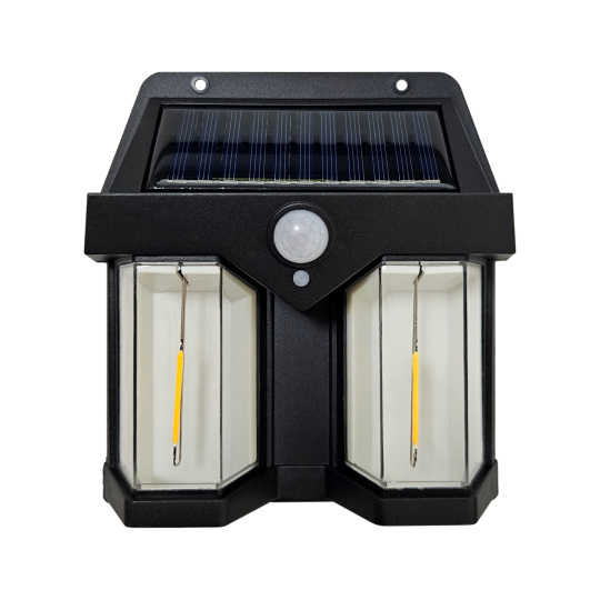 LED solárne nástenné senzor pohybu čierne TR-64
