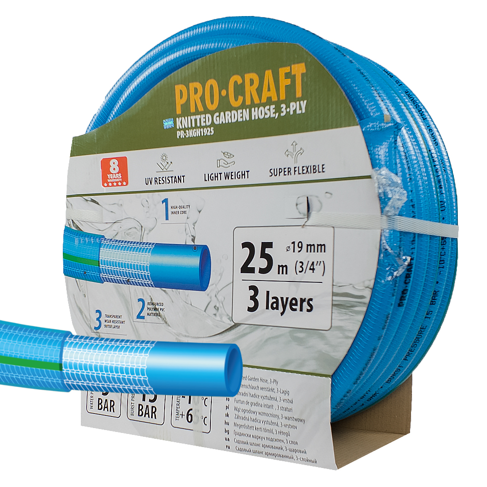 PROCRAFT Záhradná hadica 3/4" 25 m/bal  3 vrstvy, 