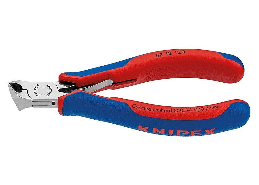 Kliešte KNIPEX cvikacie šikmé pre elektroniku 120mm 6212120