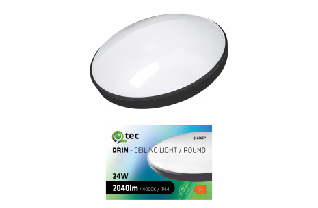 svietidlo stropné LED o37cm/kruhové 24W 4000K o37cm/kruhové Q-236CP čierny rám - svietidlá,halogény | MasMasaryk