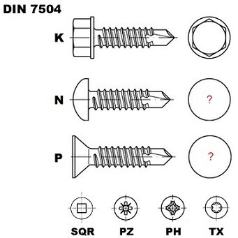 DIN 7504 skrutky TEX do plechu