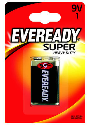 batéria 9V  Zinc/chlorid  6F22 EVEREADY SUPER Heavy Duty  - batérie /monočlánky/ | MasMasaryk