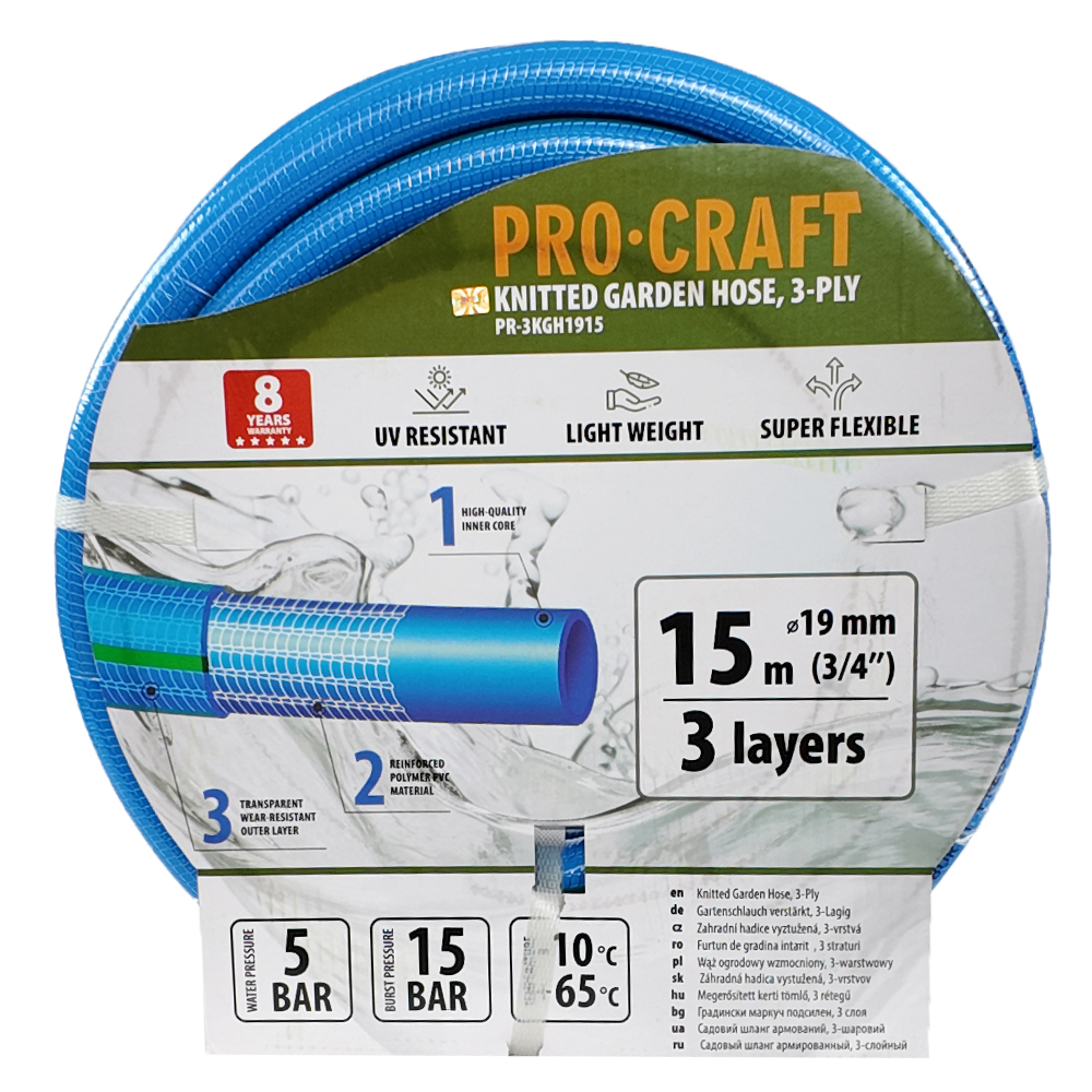 PROCRAFT Záhradná hadica 3/4" 15 m/ PR-4KGH1915 3 vrstvy,