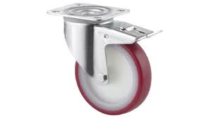 kolo otočné s brzdou 200 mm 3477 UAR P63 350 kg  RED 