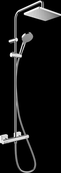 vodovodná batéria HG  26097000 VERNIS SHAPE Showerpipe 230 1jet EcoSmart so sprch termostatom chróm 