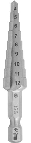 vrták stupnovitý 4-12 mm/ 9st, stopka 1/4"