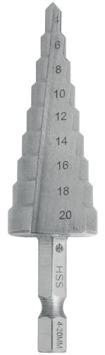 vrták stupnovitý 4-20 mm/ 9st, stopka 1/4"