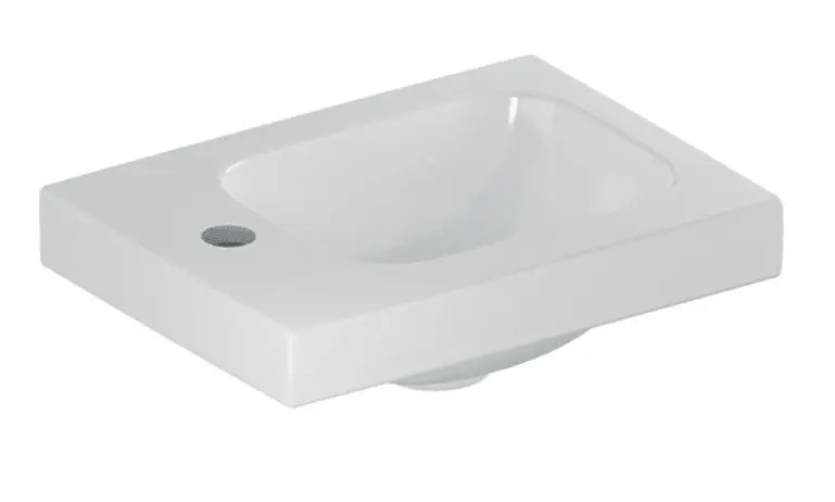 umývadlo 38 iCon Light 38x28x13, bez prepadu, otvor na batériu vľavo, KeraTect, biela 501.831.00.2