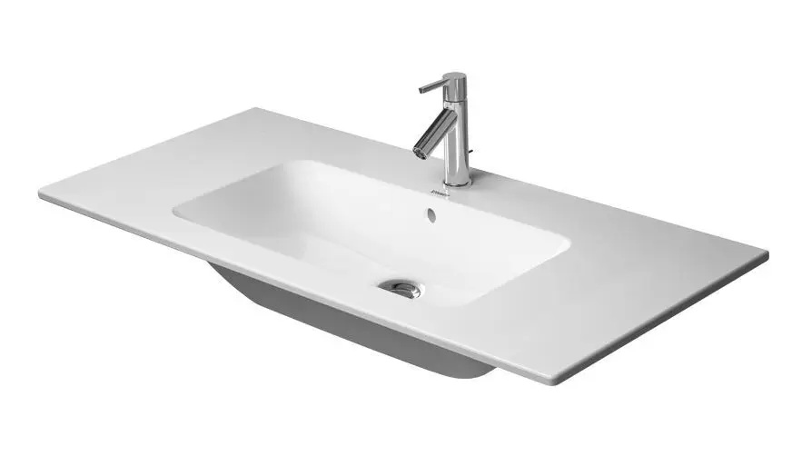 umývadlo 103 Duravit ME by Starck 103x49 cm, s prepadom, s otvorom na batériu, WonderGliss, biela 23361000001