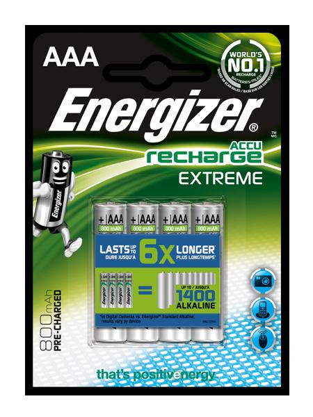 batéria nabíjateľná AAA HR03 Energizer Extreme 800mAh-NiMH FSB4  prednabité   - batérie /monočlánky/ | MasMasaryk