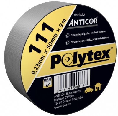 páska AC typ 111 A Polytex 50mmx50m - univerzálna šedá - Fólie,plachty,pásky,silon, guma,klingerit,papier | MasMasaryk
